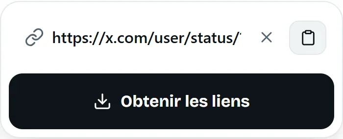 Lien d’un post collé dans le champ de téléchargement de MP4fromX
