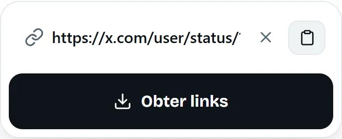 Link de um post colado no campo de download do MP4fromX